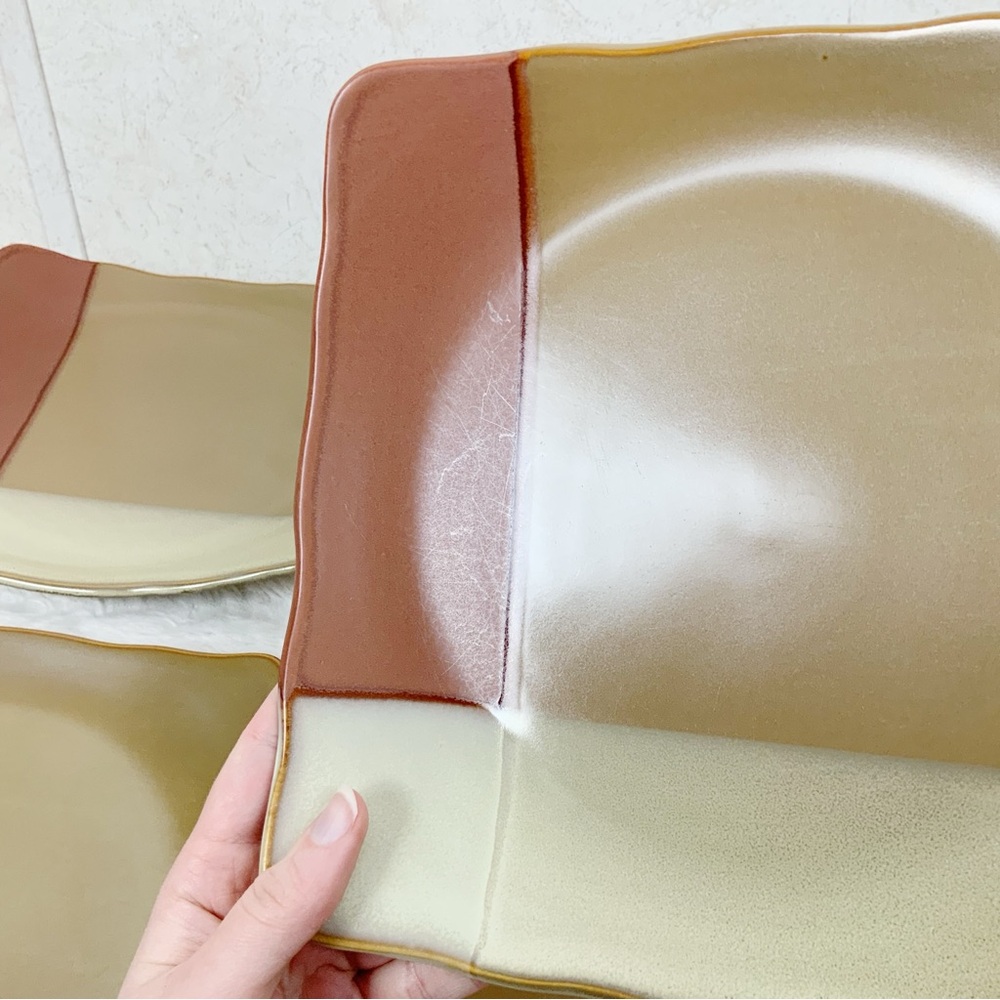 Sango Gold Dust Sienna 6 Square Salad Plates Western Southwest Earthtones Boho - Picture 10 of 14